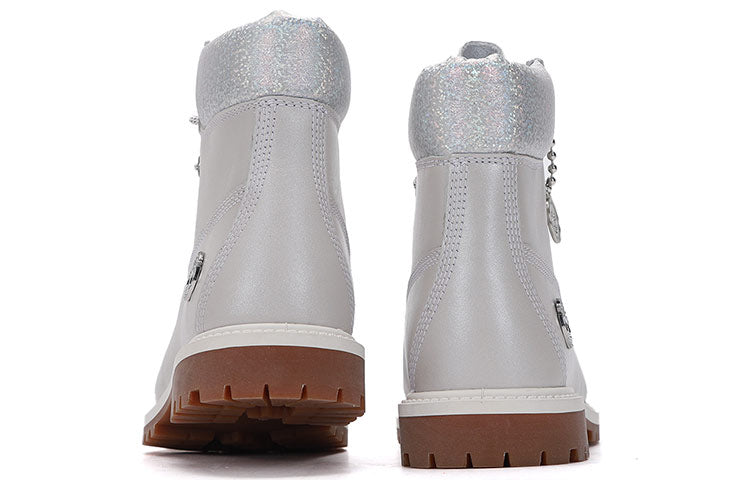 (WMNS) Timberland Heritage 6 Inch Waterproof Boots 'Light Grey Full Grain with Silver Collar' A2M4DQ20
