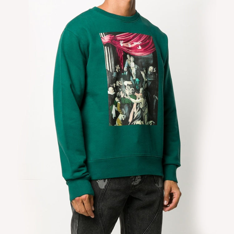 Off-White FW20 Caravaggio Mens Logo Sweater OMBA025E20FLE0045710