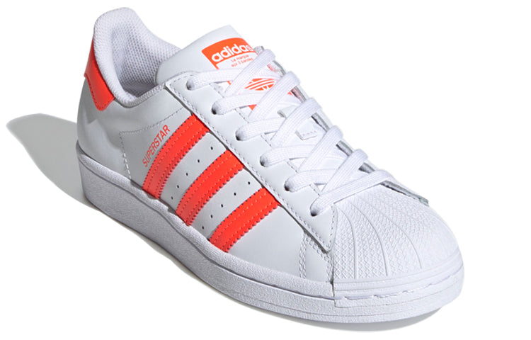 (GS) adidas originals Superstar J 'White Orange' FW3978