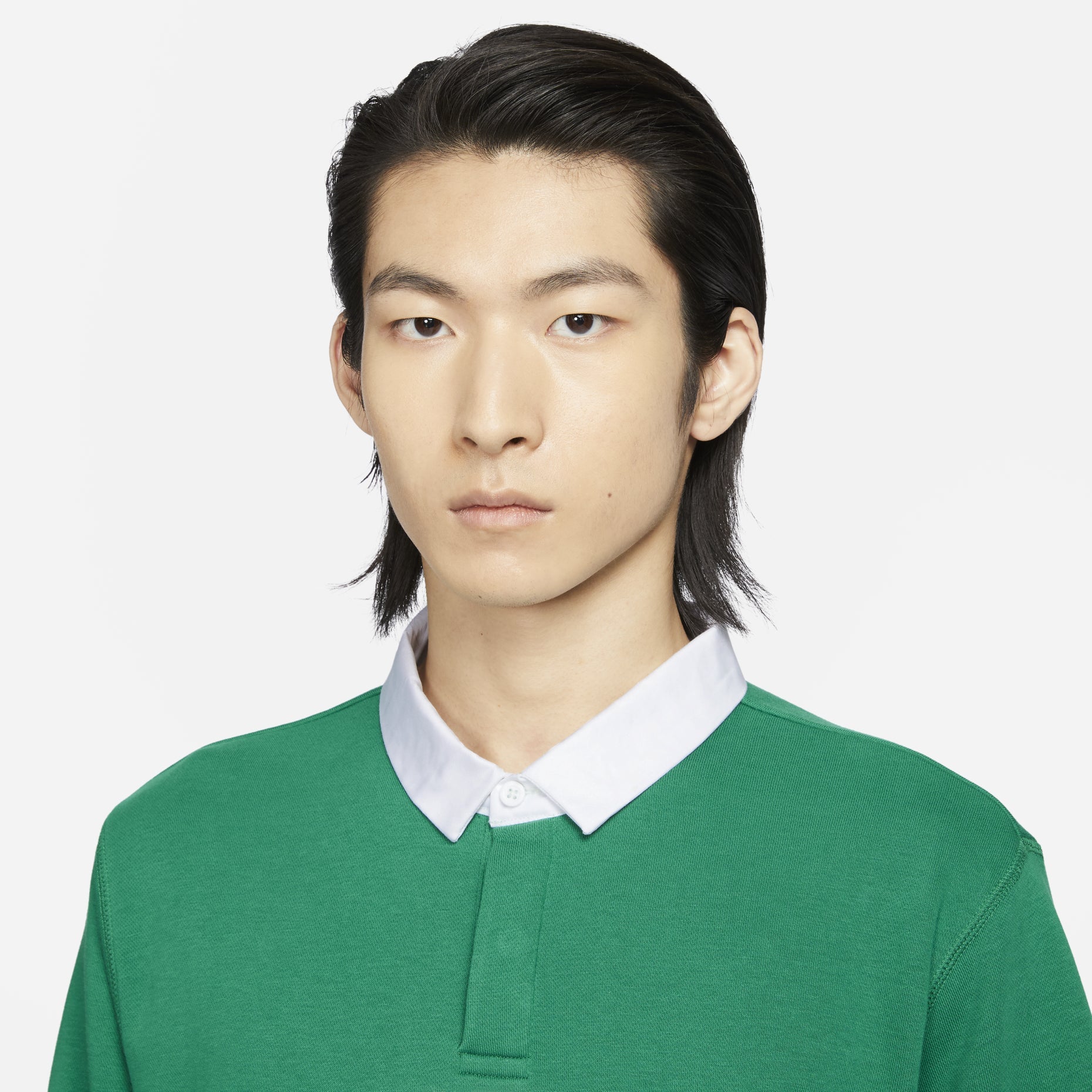 Nike Long-Sleeve Fleece Polo Top Asia Sizing 'Green' FN3113-365