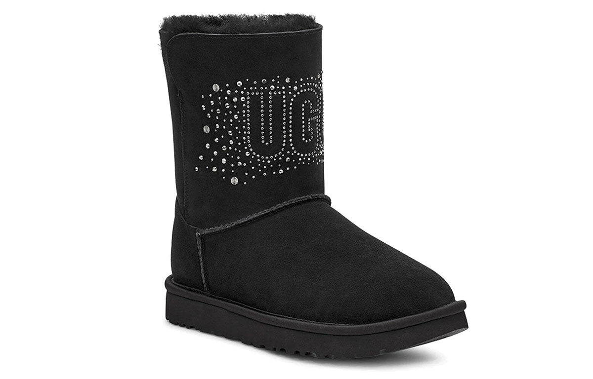 (WMNS) UGG Classic Bling Snow Boots Black 1112495-BLK