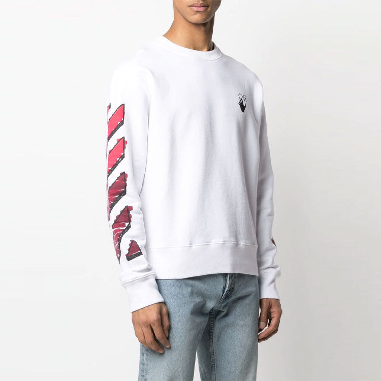 Off-White Men's SS21 Marker Arrows Crew Neck White OMBA025R21FLE0040125