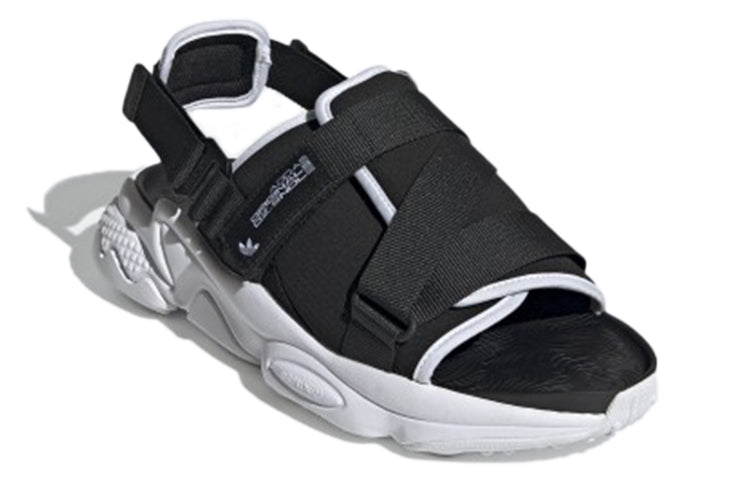 adidas originals Ozweego Sandal Fashion Velcro Casual Unisex Black White Sandals 'Black White' GZ8410
