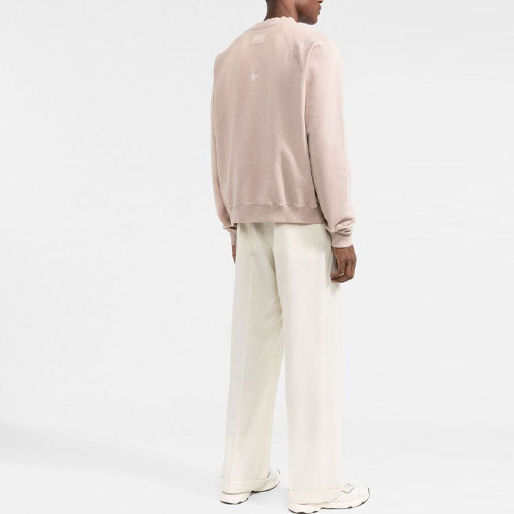 (WMNS) Off-White Logo-Print Cotton Sweatshirt 'Pink' OMBA056S22FLE0016262
