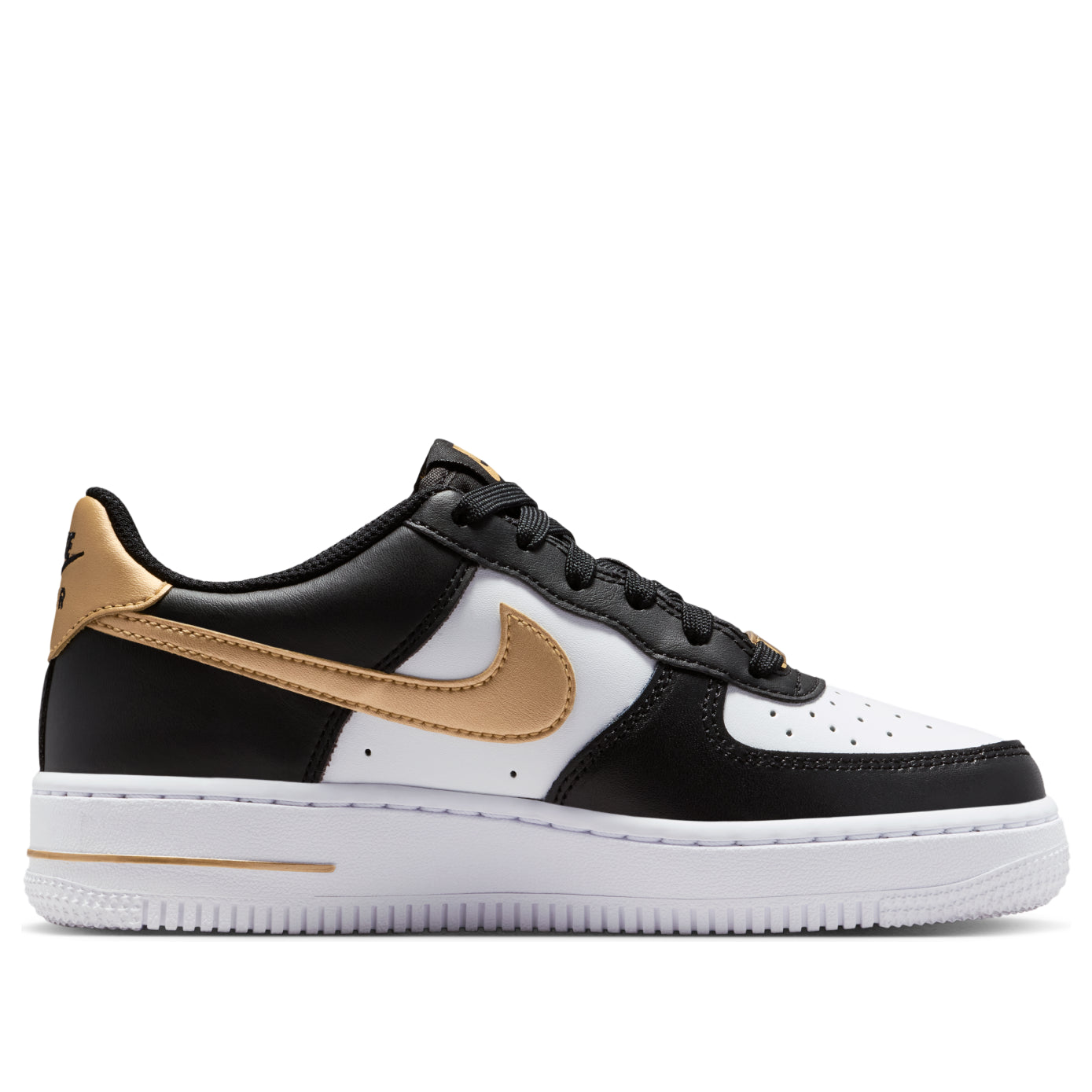 (GS) Nike Air Force 1 Low 'Black White Metallic Gold' CT3839-009