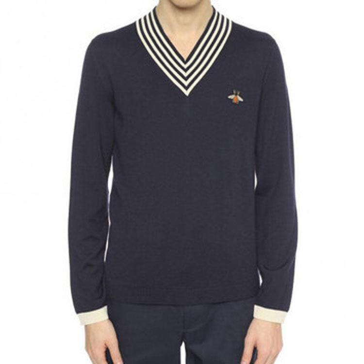 Gucci Bee V-Neck Sweater 'Black' 496442-X9I00-1831