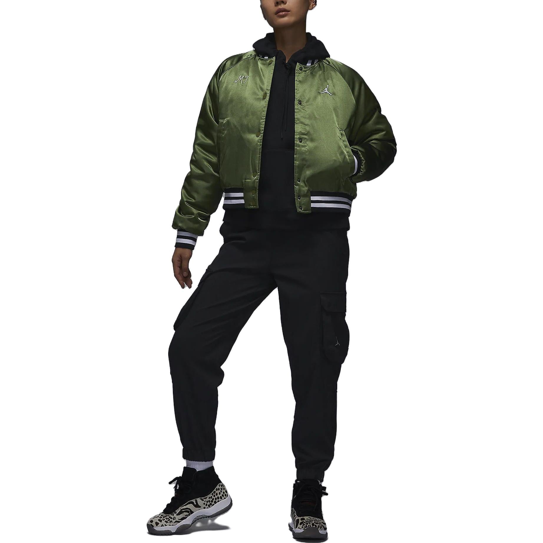 (WMNS) Air Jordan Varsity Jacket 'Green' FB5152-340