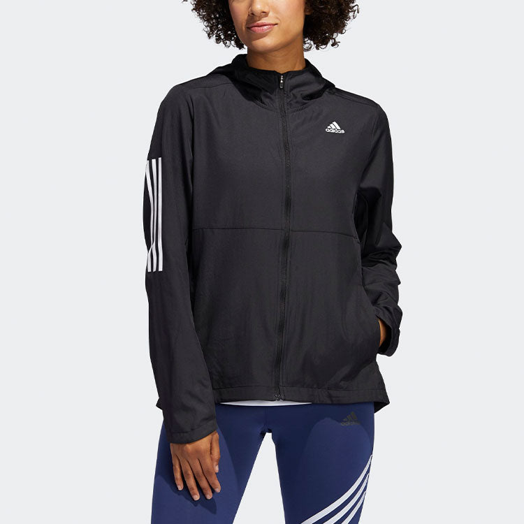 (WMNS) adidas Own The Run Hooded Jacket Black FM6928