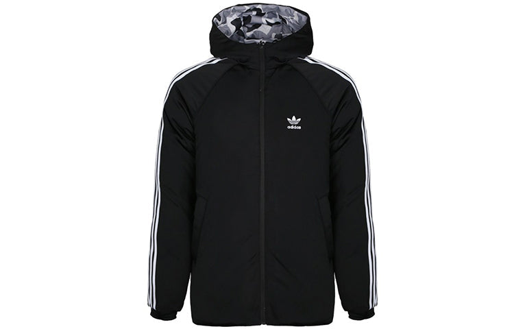 adidas Neo COLOR BLOCK JKT Mens Black Down Jacket Thick Cot Running Jas Sport Kleding Mannelijke Wind-proof Hoodies DP8551