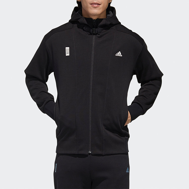 Men's adidas logo Hooded Jacket Black GM4457