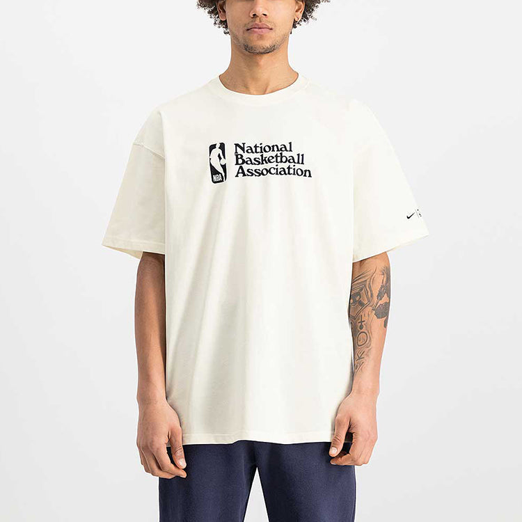 Men's Nike Basketball Printing Sports Round Neck Short Sleeve White T-Shirt DC1940-910