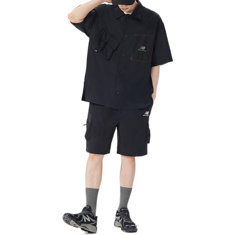 New Balance Logo Short-Sleeve Shirt Asia Sizing 'Black' AMJ22360-BK