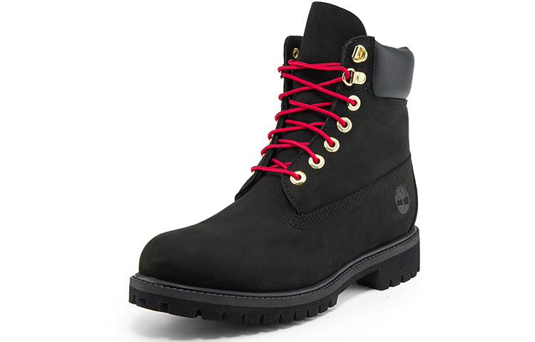 Timberland 6 Inch Waterproof Premium Boots 'Black Red' A2GHY001