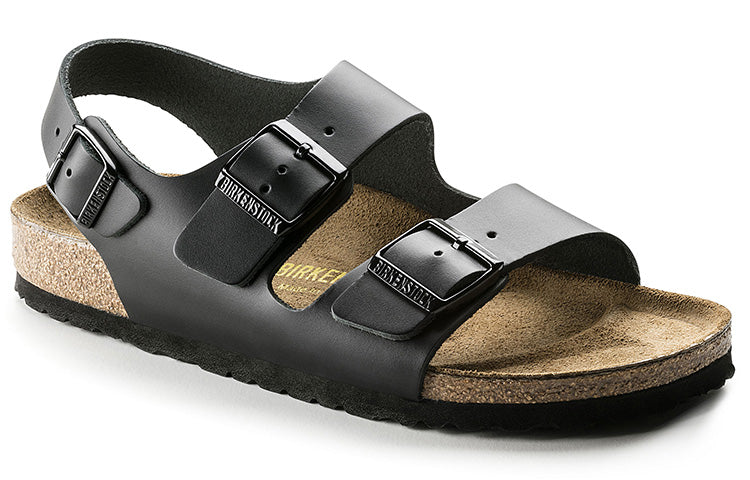 Birkenstock Milano Series Cowhide Sandals Black Version Unisex 34191