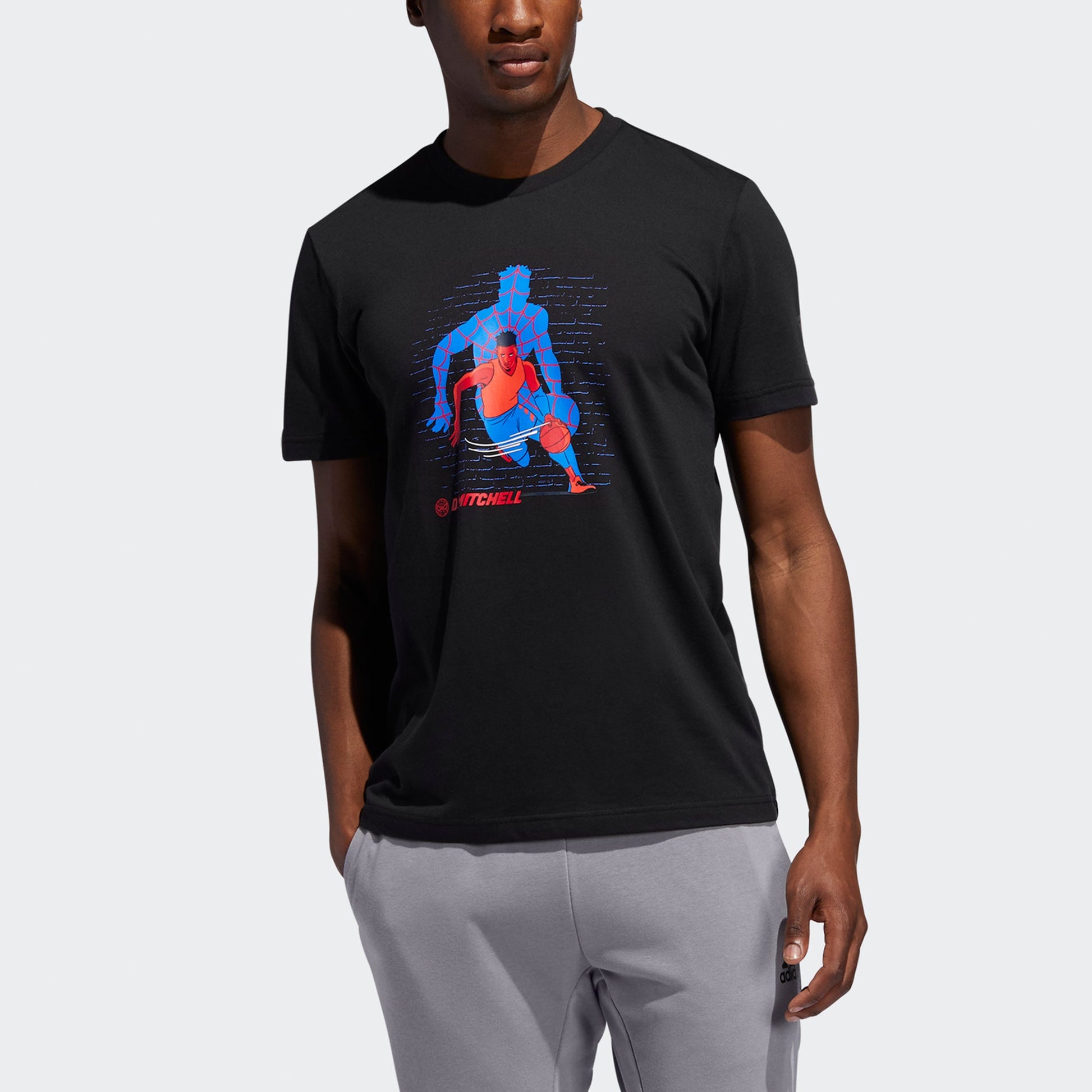adidas x Marvel Spiderman Basketball T-Shirt 'Black' DX6894