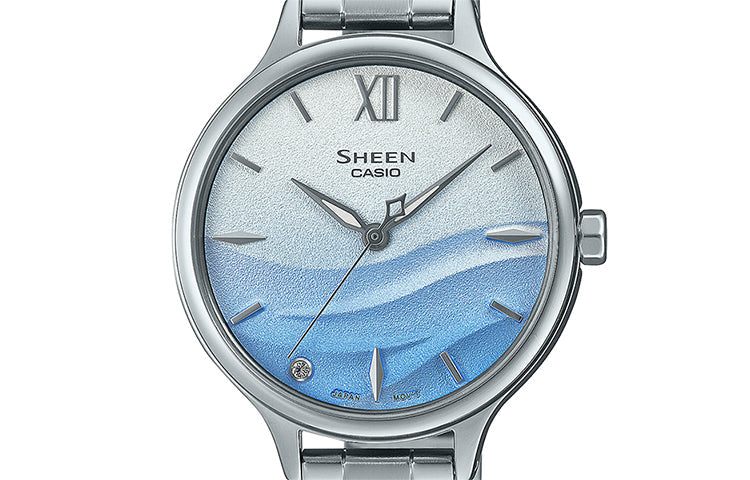 CASIO SHEEN Series SEA WAVE Subject Stylish Simplicity Blue Lens Gradient Blue Sapphire Crystal SHE-4550D-2AUPR