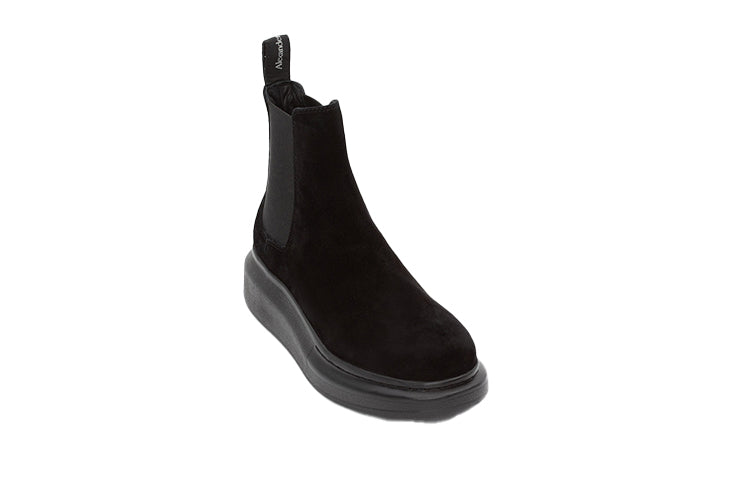(WMNS) Alexander McQueen Hybrid Chelsea Boot 'Black Suede' 586398WHXK61000