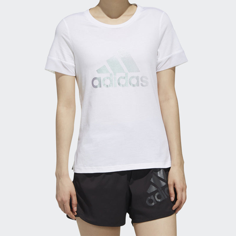 (WMNS) adidas Sports Stylish Short Sleeve 'White' DY8612
