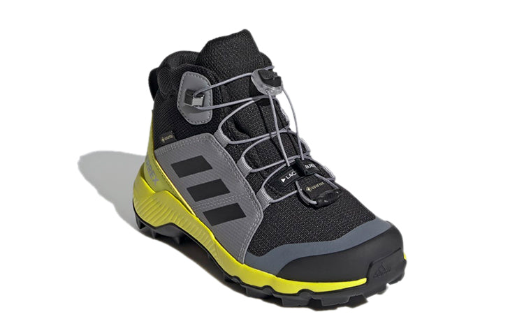 (GS) adidas Terrex Mid Gore-Tex Hiking Shoes 'Black Grey Solar Yellow' FX4166