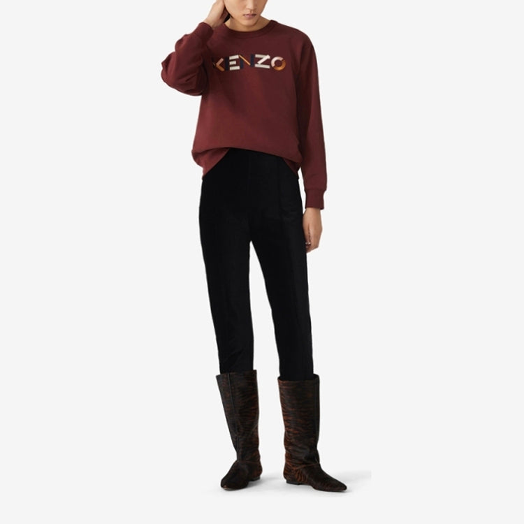 (WMNS) KENZO Loose Round Neck Alphabet Printing Hoodie Red FA62SW8204MO-23