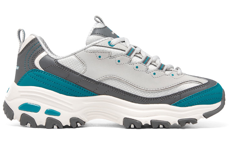 (WMNS) Skechers D'lites 1.0 'White Teal Grey' 896262-GYBL