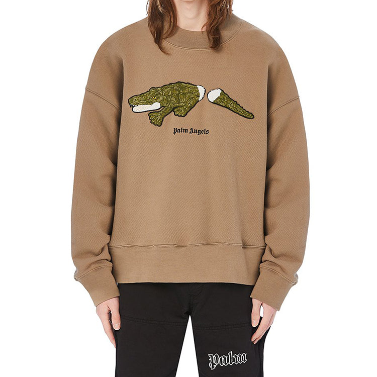 Men's PALM ANGELS Pattern Printing Pullover Khaki PMBA026E20FLE0086255