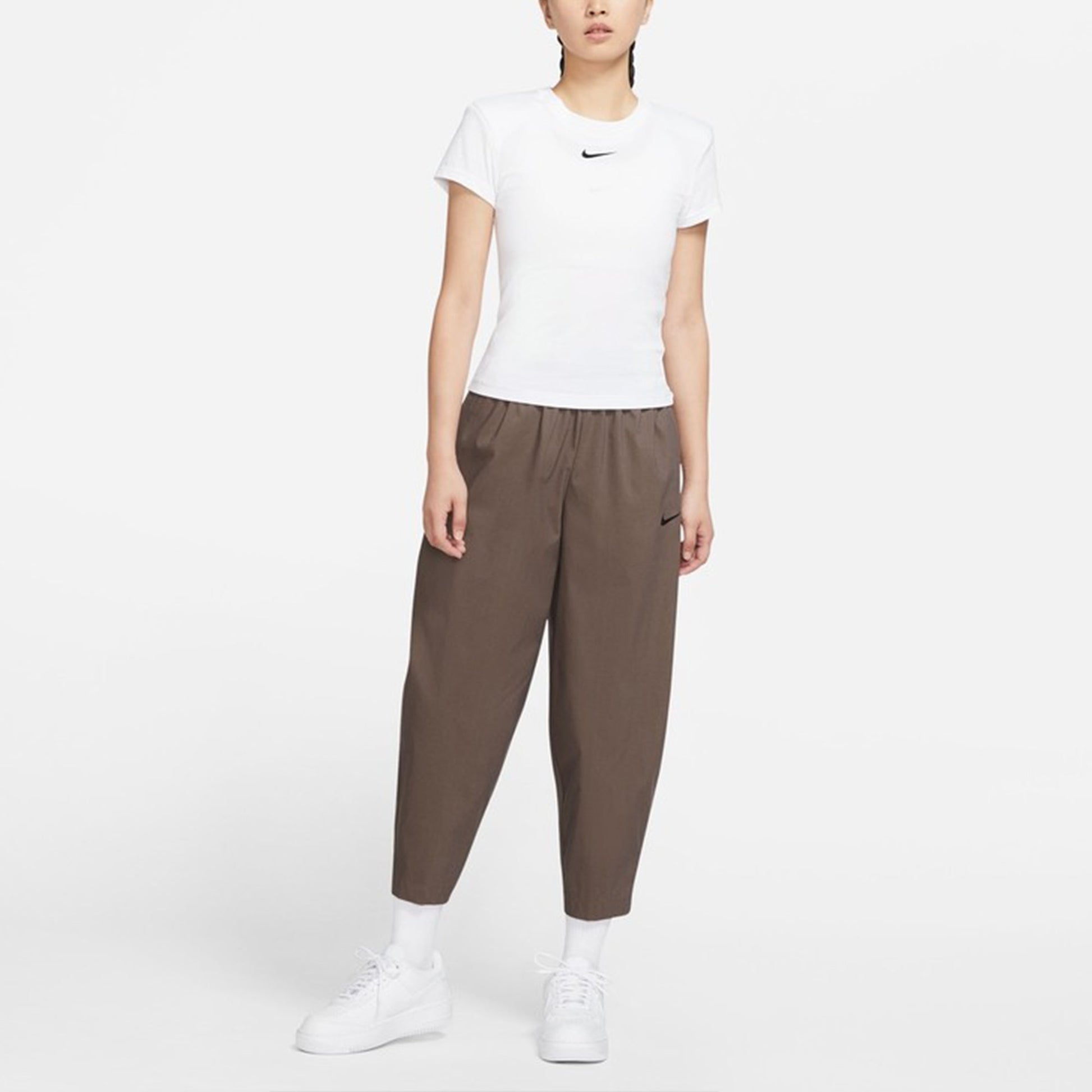 (WMNS) Nike Sportswear Icn Clsh Cap Slv Ss T-Shirts 'White' DJ7159-100