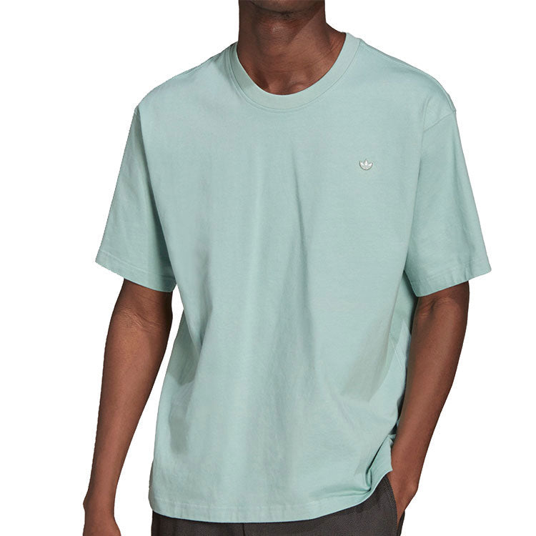 Men's adidas originals Series Solid Color Micro Mark Embroidered Casual Round Neck Short Sleeve Light Green T-Shirt HC8580