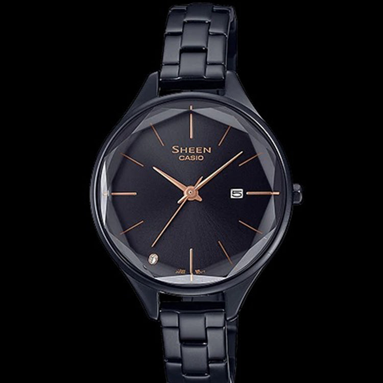 Casio Sheen Minimalistic Business Analog Watch 'Black Gold' SHE-4062BD-1AUPR-PERSON