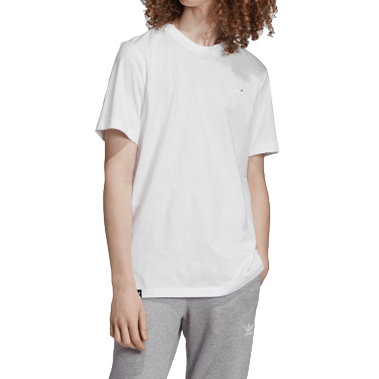 adidas originals Embroidered Shoe Printing Short Sleeve White ED6929