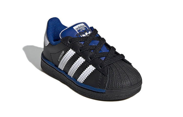 (TD) adidas originals Superstar Shoes Black/Blue FV3662