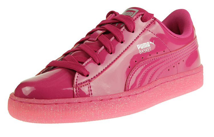 PUMA Basket Patent Iced Glit Leisure Board Shoes K Pink 362461-01