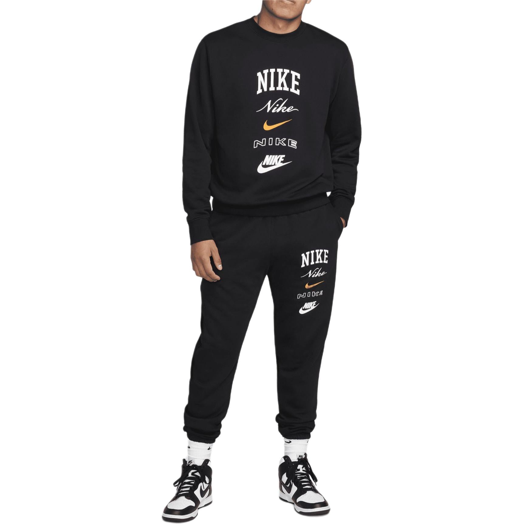 Nike Club Fleece Graphic Sweatshirt 'Black' FN2610-010