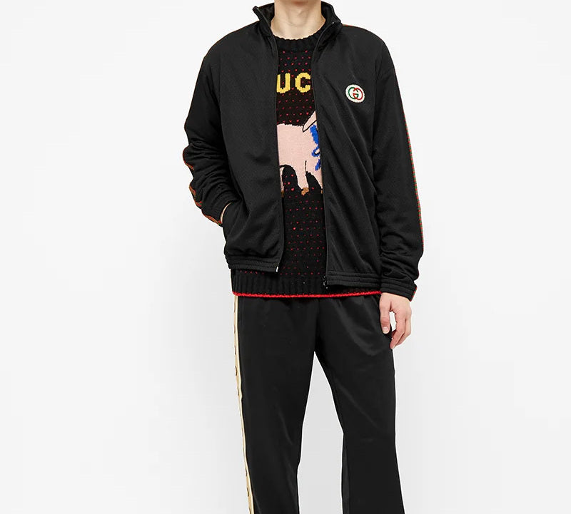 Gucci Mesh Oversize Jacket With Patch 'Black/Multicolor' 599359-XJB1N-1082