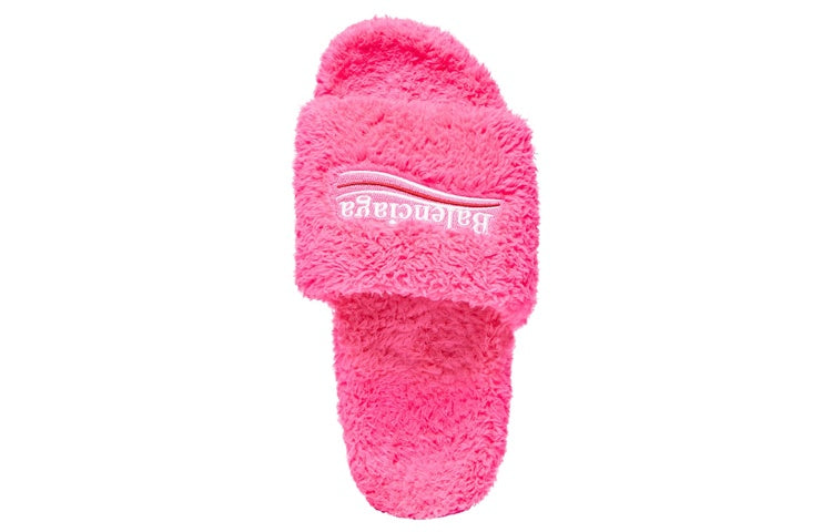 (WMNS) Balenciaga Furry Slides 'Pink' 654261WBDZ05096