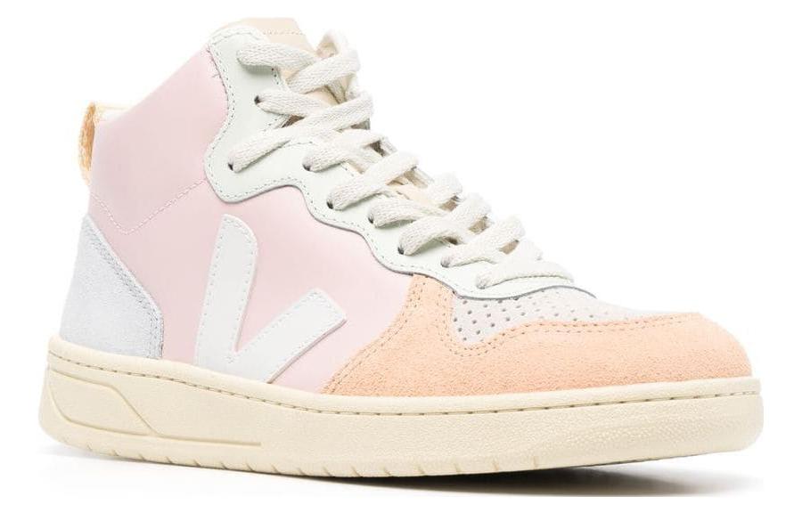 Veja V-15 Leather High Top 'Pastel Pink Yellow' VQ0203142