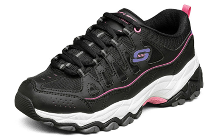 (WMNS) Skechers DLites Shoes 'Black Purple White' 66666315-BLK