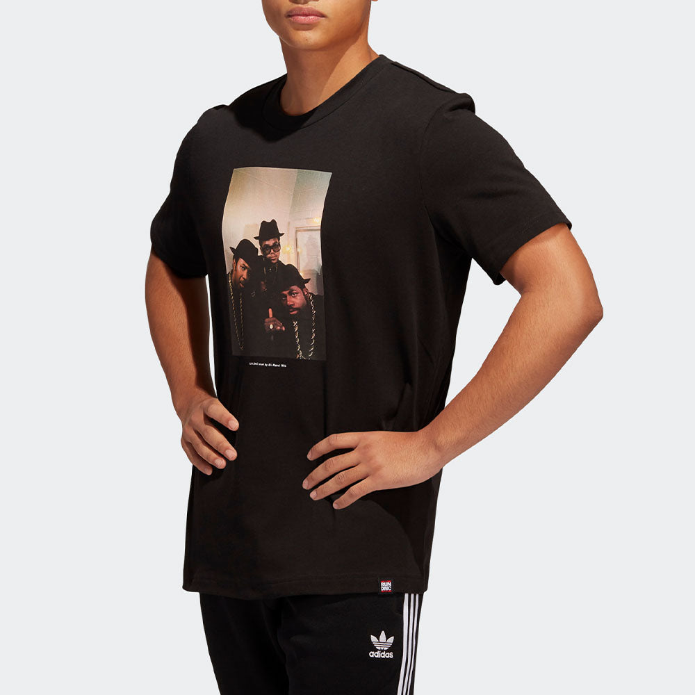 adidas originals Run Dmc Photo T Printing Sports Round Neck Short Sleeve Black GN5928
