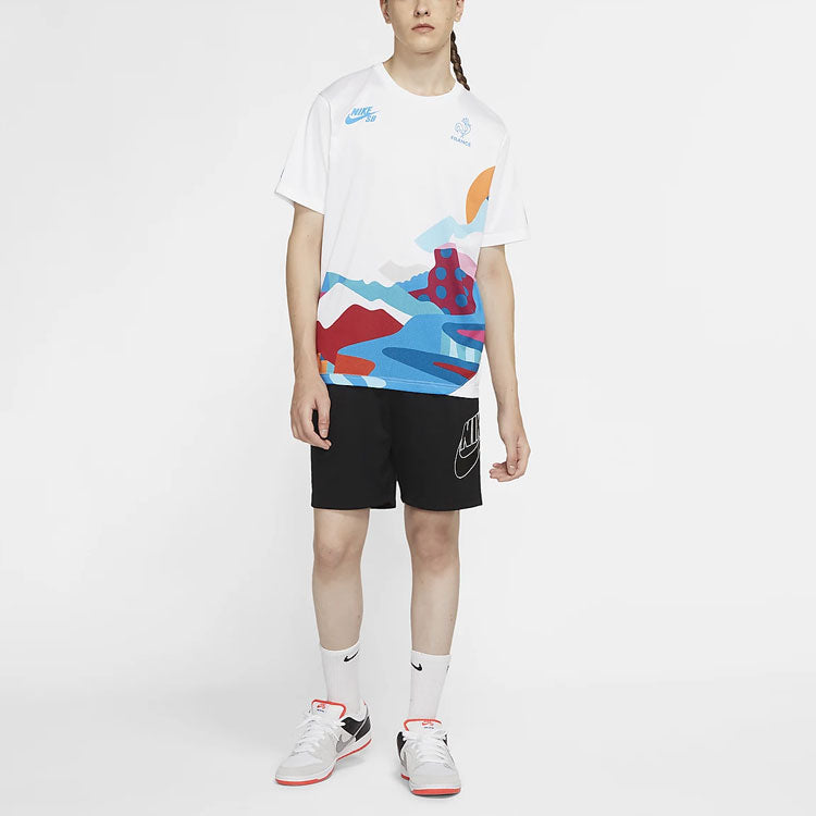 Nike SB x Parra Crossover France Colors Pattern Tee 'White Multi' CT6147-100