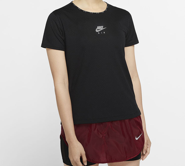 (WMNS) Nike Air Dri-FIT Quick Dry Breathable Running Short Sleeve 'Black' CQ8869-010