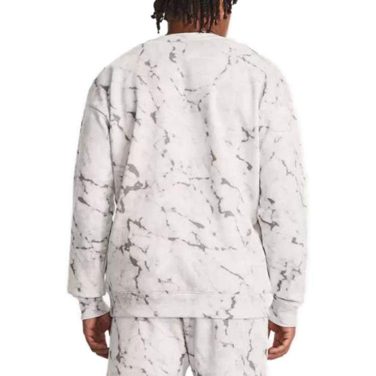 Under Armour Project Rock Rival Fleece Crew Top 'White Black' 1380119-114