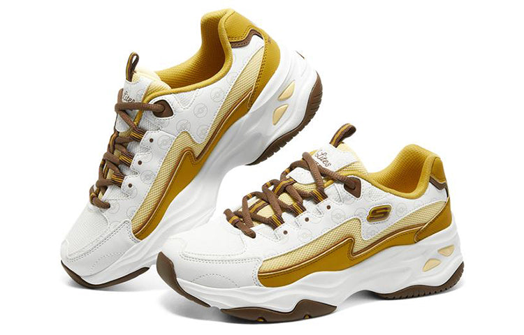 (WMNS) Skechers D'Lites 4.0 'White Yellow' 800004-NAT