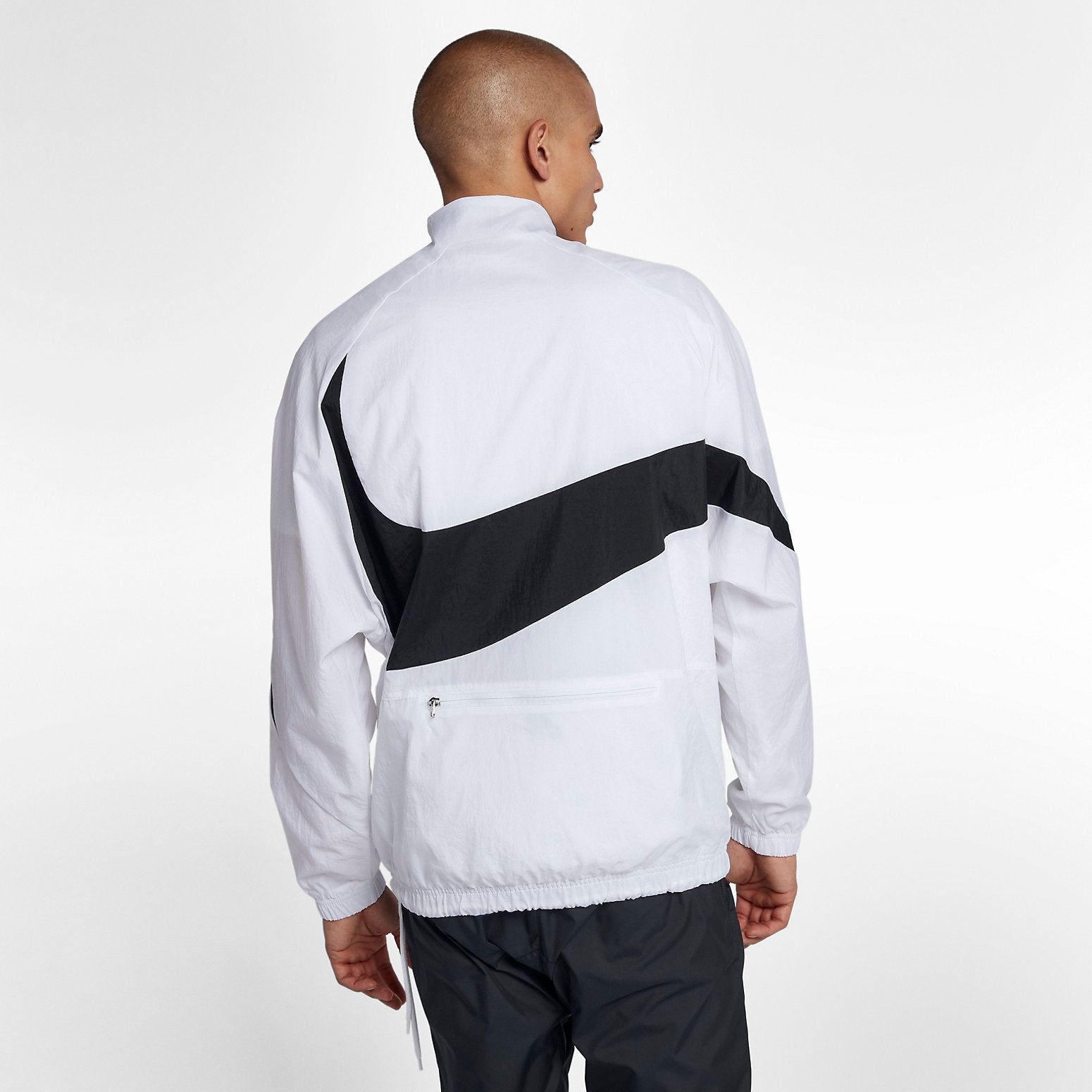 Nike Swoosh Half-Zip Jacket 'White Black' AJ2696-100