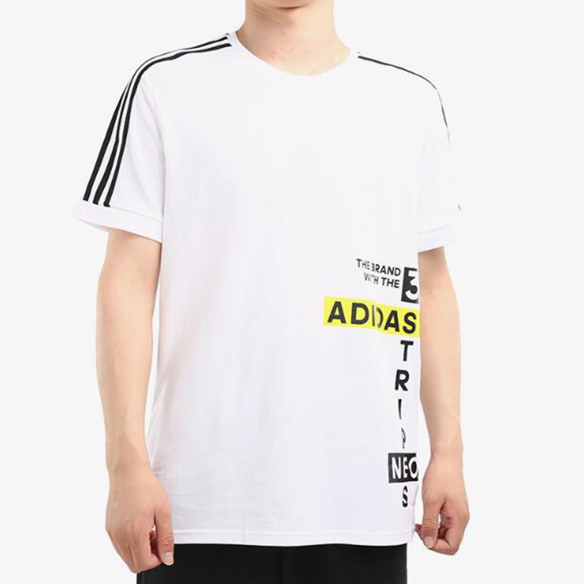 adidas neo M Cs Nmb Gr T2 Casual Sports Running Training Breathable Short Sleeve White DW8128