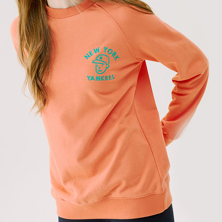 Men's MLB Loose Athleisure Casual Sports Round Neck Long Sleeves Unisex Orange 31MTC3011-50O
