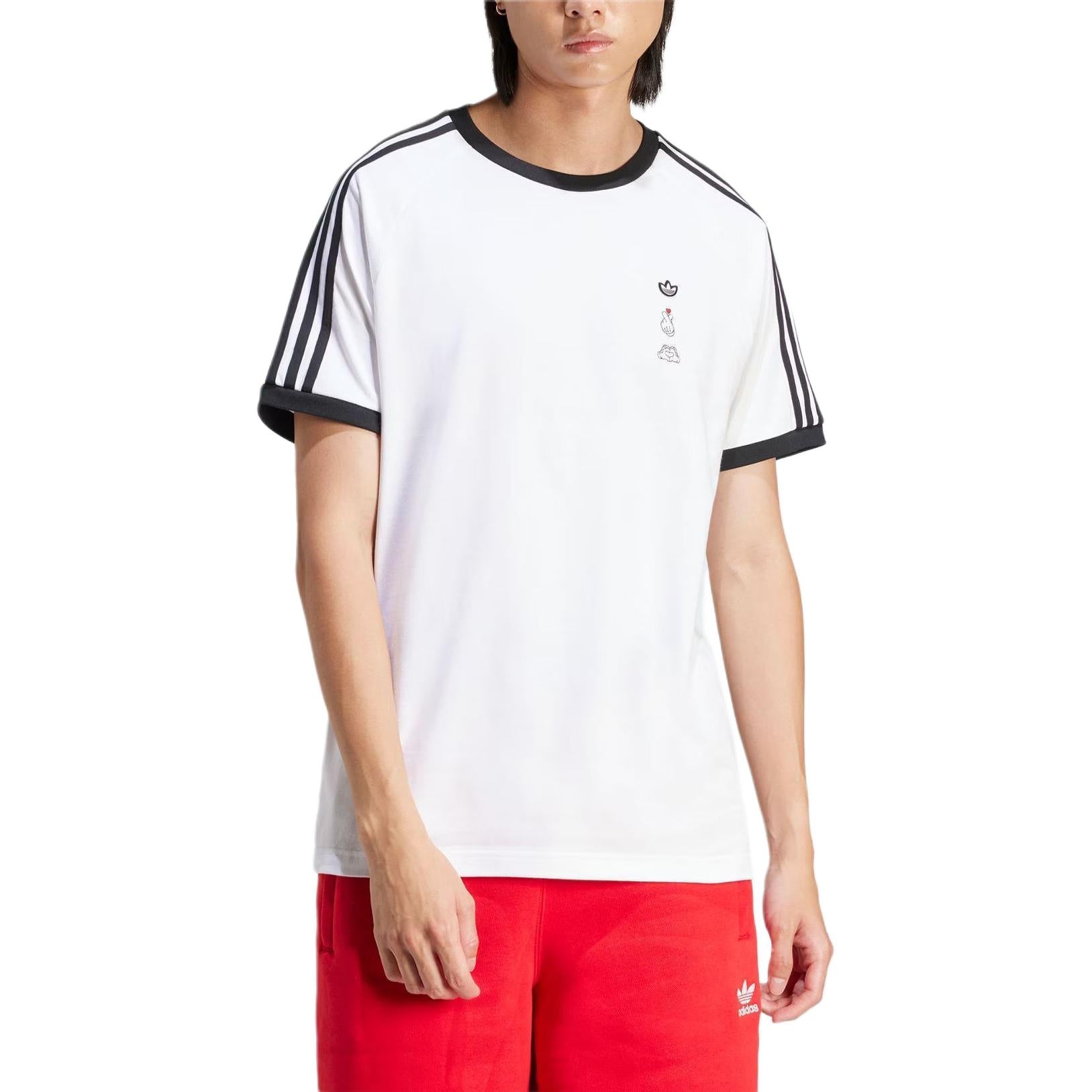 adidas Mickey Mouse x Originals 3-Stripes Tee Asia Sizing 'White' IY2270