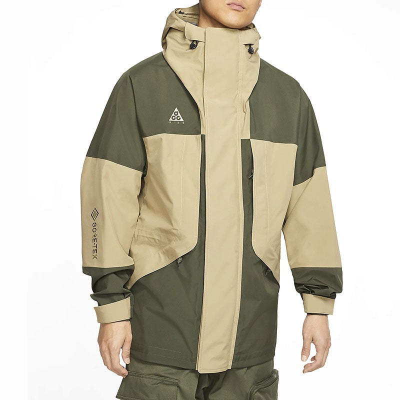 Men's Nike ACG Gore-Tex Hooded Outdoor Interchange Jacket Army Green Khaki CT2937-325