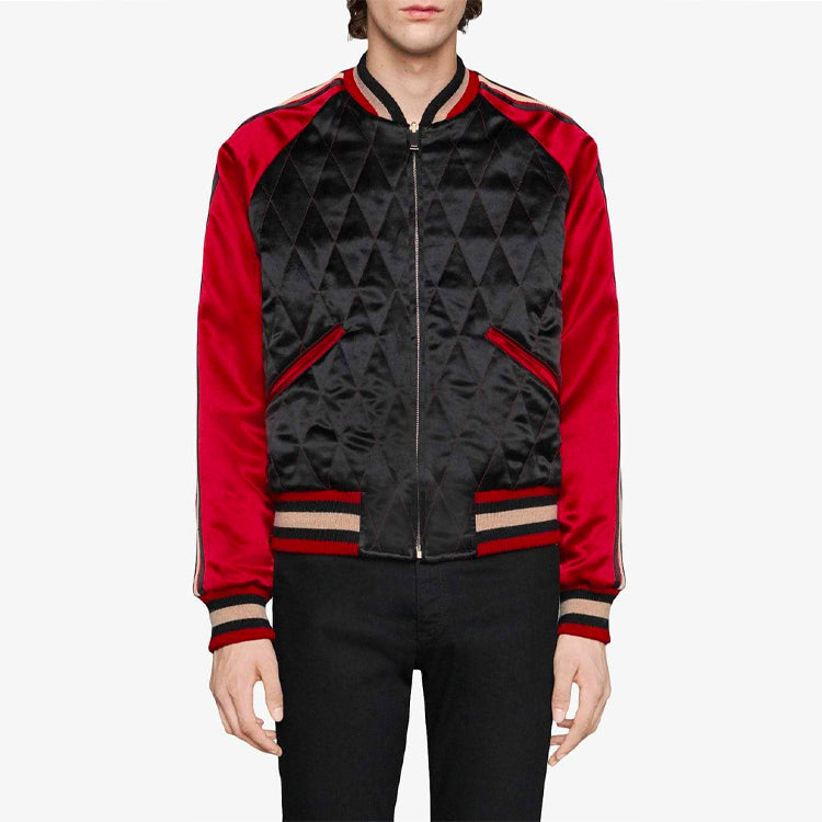 Gucci Reversible Acetate Bomber Jacket 'Black Red' 538282-ZAAJ3-1049