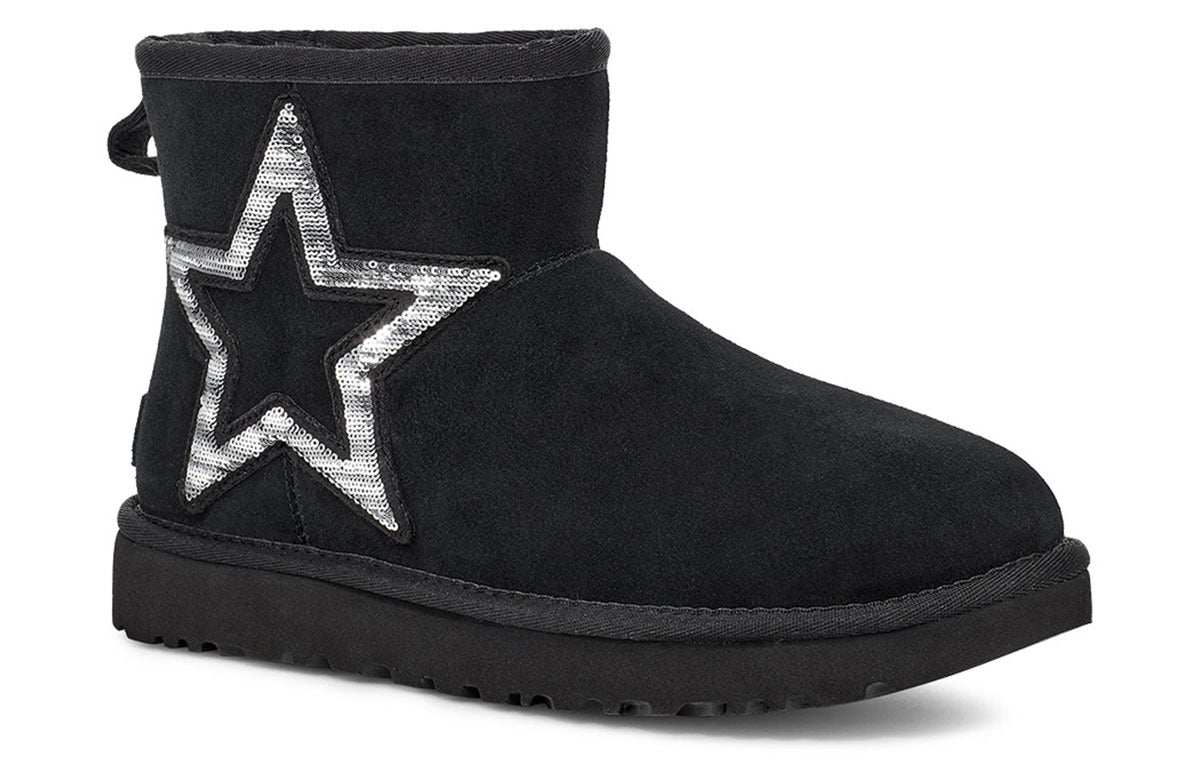 (WMNS) UGG Classic Mini Star Fleece Lined Snow Boots Black 1108909-BLK