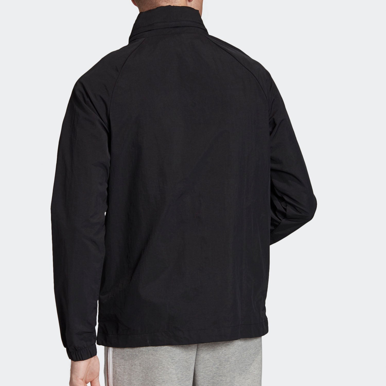 Men's adidas originals Diagonal Wb Logo Printing Sports Storage Simple Jacket Black FM3369